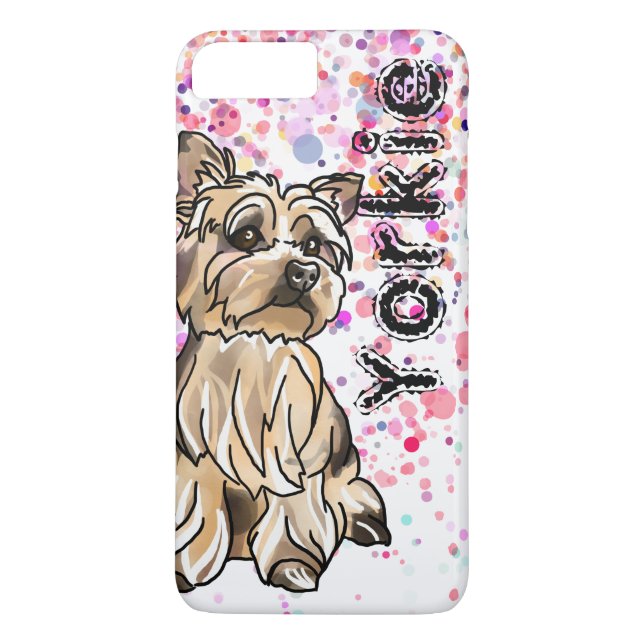 Yorkie Sun Sparkles (Add Your Pet's Name) Case-Mate iPhone Case (Back)