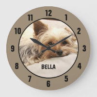 Yorkie Terrier Custom Round Clock