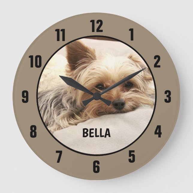 Yorkie Terrier Custom Round Clock (Front)