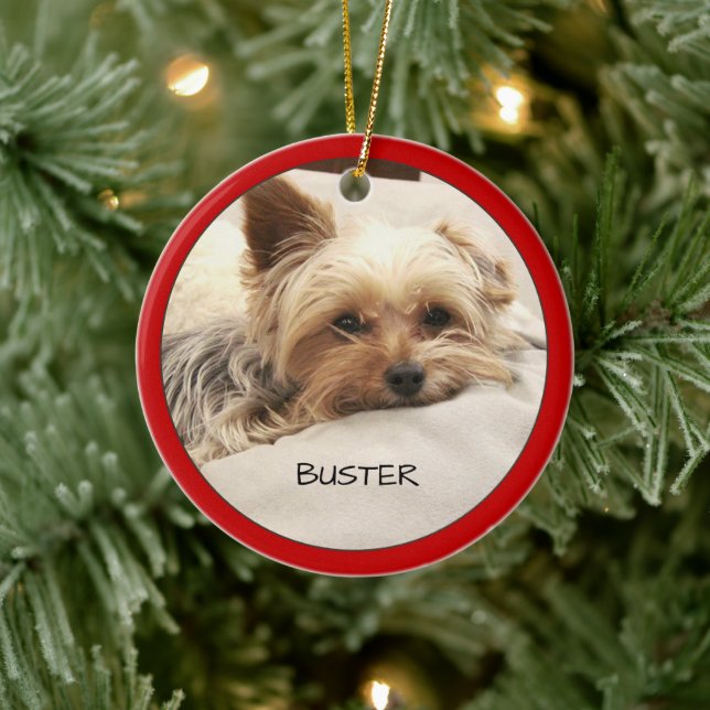 Yorkie Terrier Dog Personalised  Ceramic Tree Decoration (Tree)