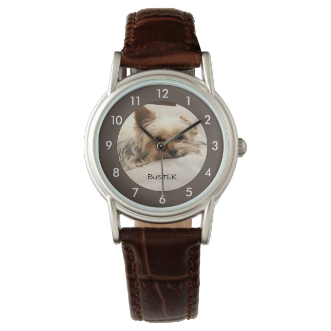 Yorkie Terrier Dog Personalised  Watch (Front)