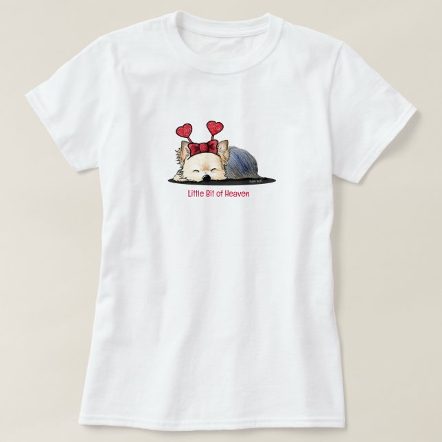 Yorkie Terrier Love Bug T-Shirt (Design Front)