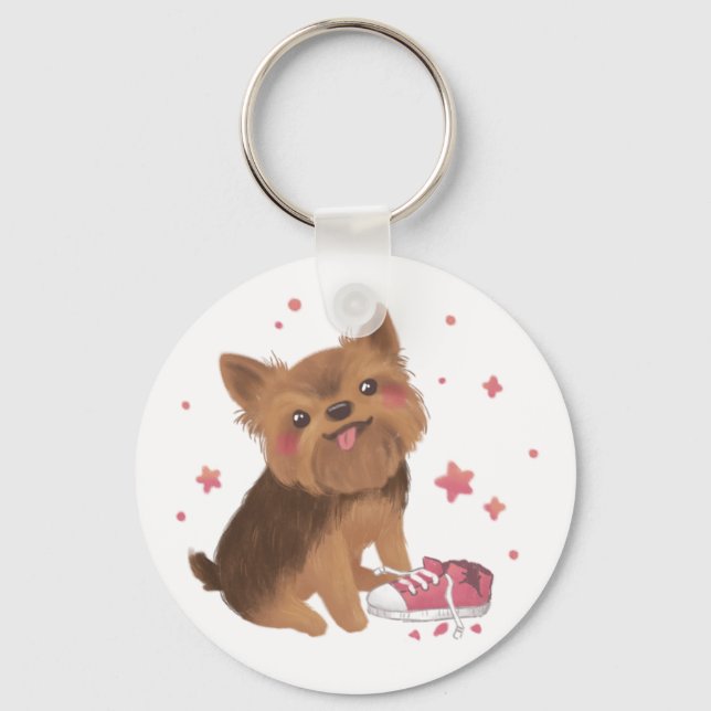 Yorkie the Cutest Trouble Maker Key Ring (Front)