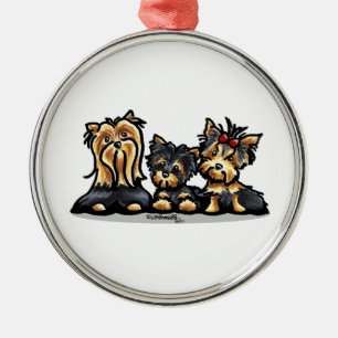 Yorkie Trio Metal Tree Decoration