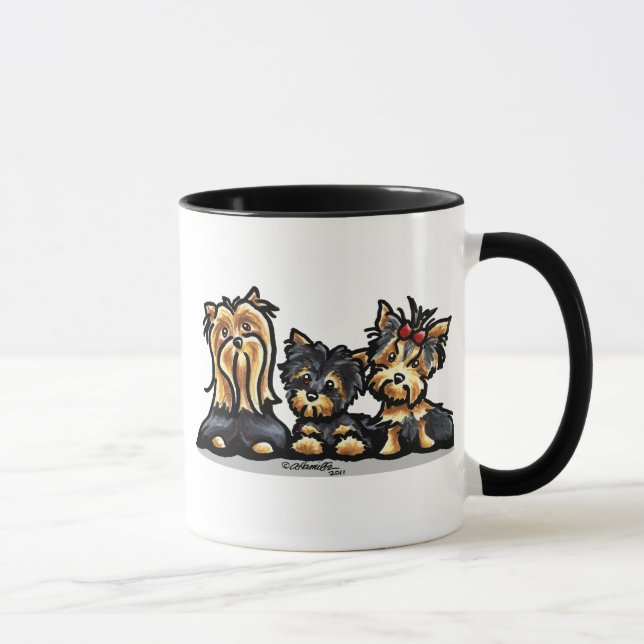 Yorkie Trio Mug (Right)