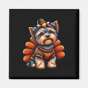 Yorkie Turkey Outfit Cute Yorkshire Terrier Dog Me Magnet