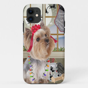 Yorkie Watches For Santa Case-Mate iPhone Case