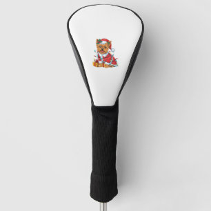 Yorkie Xmas Lighting Santa Yorkie Dog Christmas Golf Head Cover