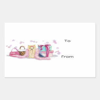 Yorkie Yorkshire Terrier Dress Up Rectangular Sticker