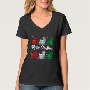 Yorkie Yorkshire Terrier Merry Christmas Argyle Do T-Shirt