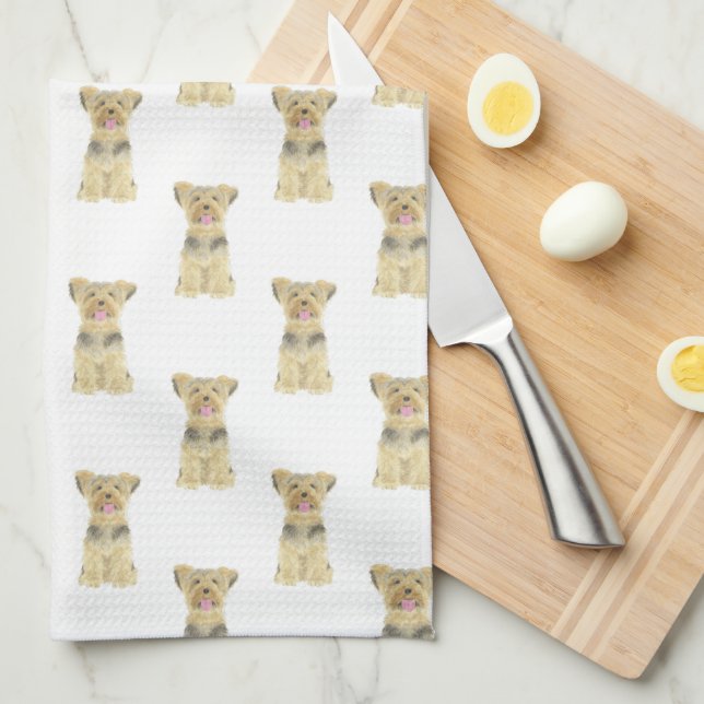 Yorkie Yorkshire Terrier Tea Towel (Quarter Fold)
