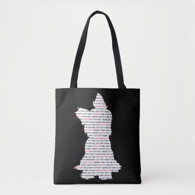 Yorkie / Yorkshire Terrier Word Art Tote Bag (Front)