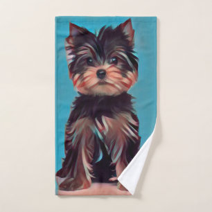 Yorkie Yorkshire Terrior Pop Art Poster pet puppy Hand Towel