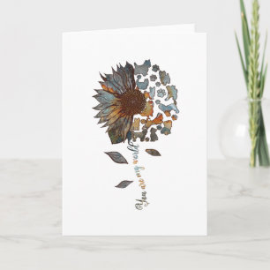 Yorkie You Are My World Sunflower Graphic Yorkie Card