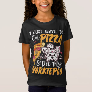 Yorkiepoo Dog Lover Pizza Funny Dog Mum Gift T-Shirt