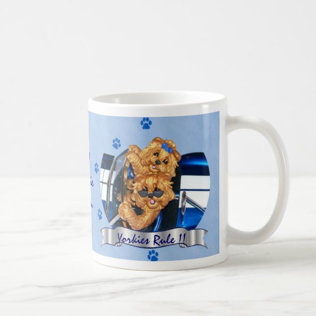 Yorkies Rule!! Pawprint #1 Mum Mug (Right)