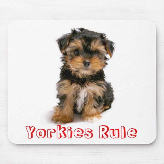 Yorkies Rule Yorkshire Terrier Puppy Dog Mousepad (Front)