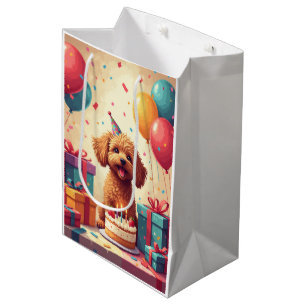 Yorkipoo Birthday Celebration Medium Gift Bag