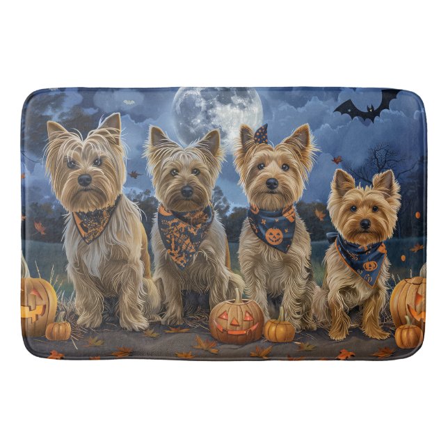 Yorkipoo Halloween Spooky  Bath Mat (Front)