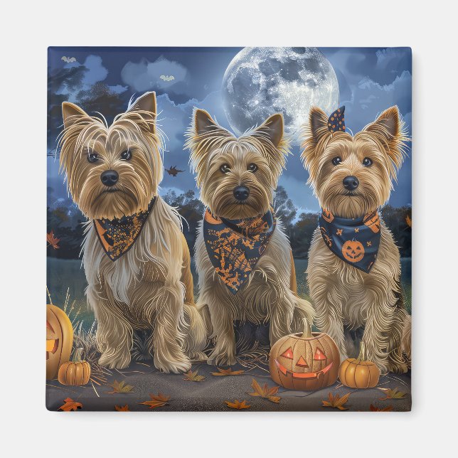 Yorkipoo Halloween Spooky  Magnet (Front)