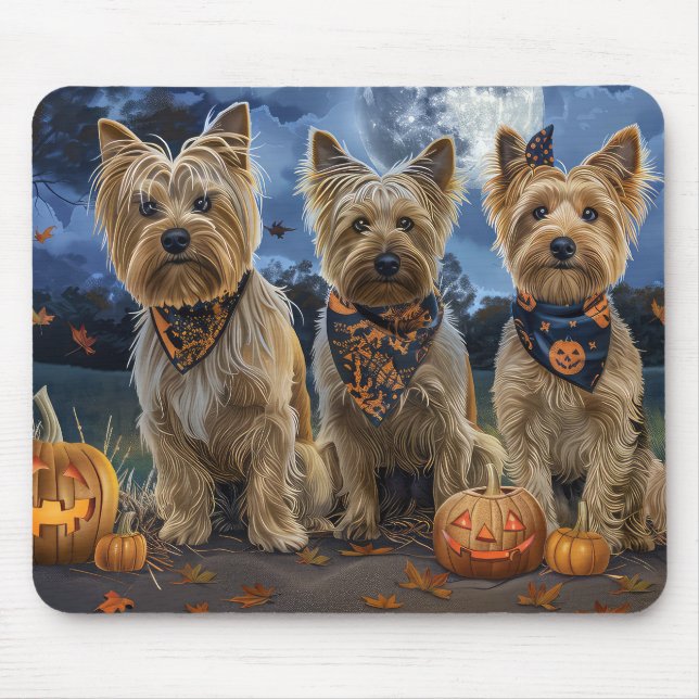 Yorkipoo Halloween Spooky  Mouse Pad (Front)