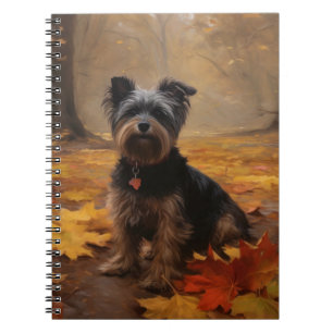Yorkipoo in Autumn Leaves Fall Inspire Notebook