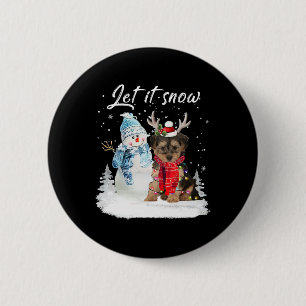 Yorkipoo Santa Dog Christmas Snowman Xmas Pajama 1 6 Cm Round Badge