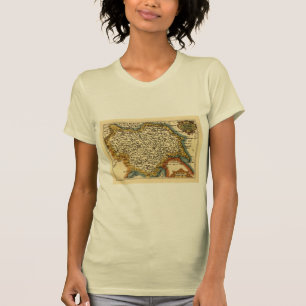 Yorkshire County England Old Antiquarian Atlas Map T-Shirt