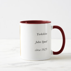 Yorkshire County Map, England Mug