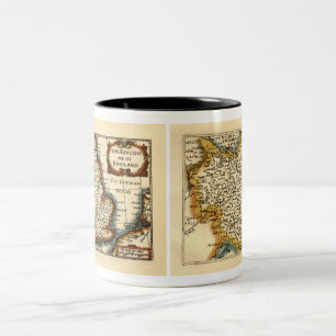 Yorkshire County Map, England Two-Tone Coffee Mug