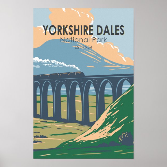 Yorkshire Dales National Park England Vintage Poster (Front)