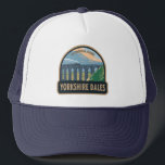 Yorkshire Dales National Park England Vintage Trucker Hat<br><div class="desc">Yorkshire Dales vector artwork design. The park encompasses thousands of square miles of moors,  valleys,  hills and villages.</div>