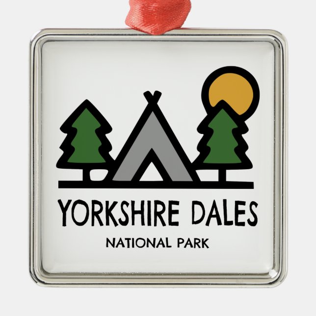 Yorkshire Dales National Park Metal Tree Decoration (Front)