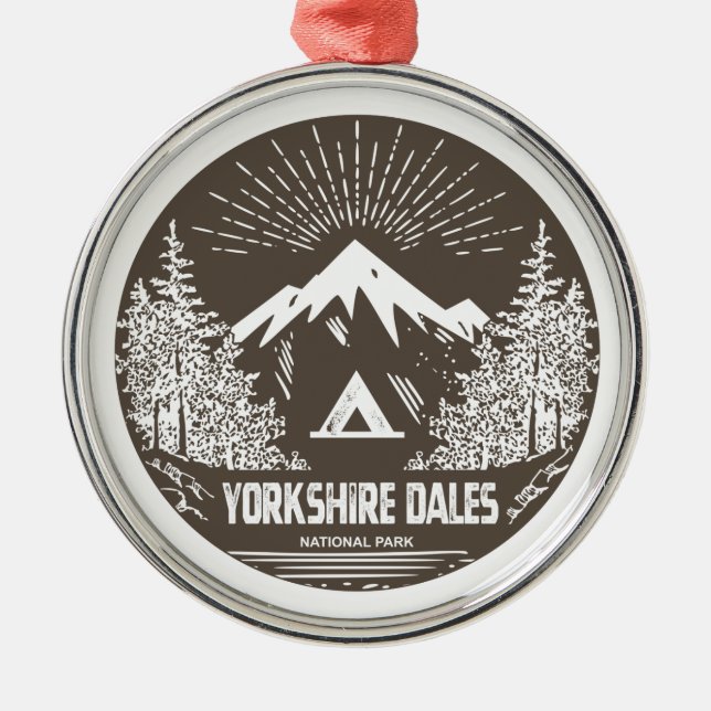 Yorkshire Dales National Park Metal Tree Decoration (Front)