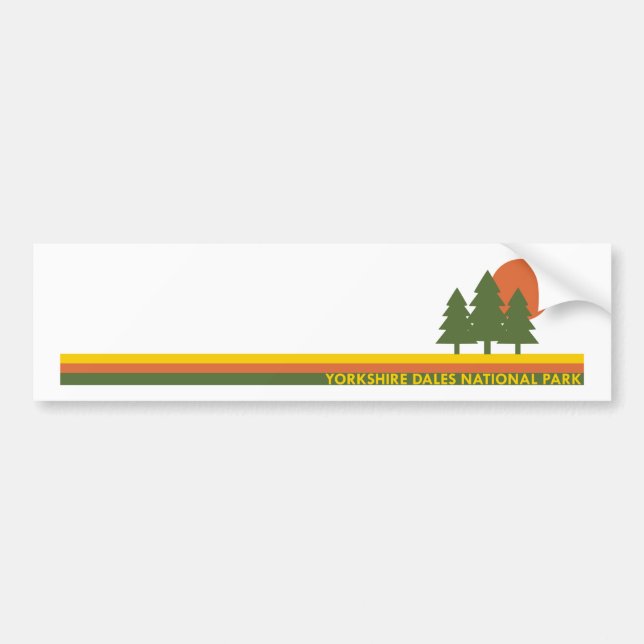 Yorkshire Dales National Park Pine Trees Sun Bumper Sticker (Front)