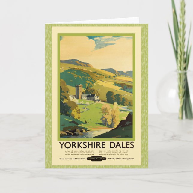 Yorkshire Dales Travel Poster Card (Front)
