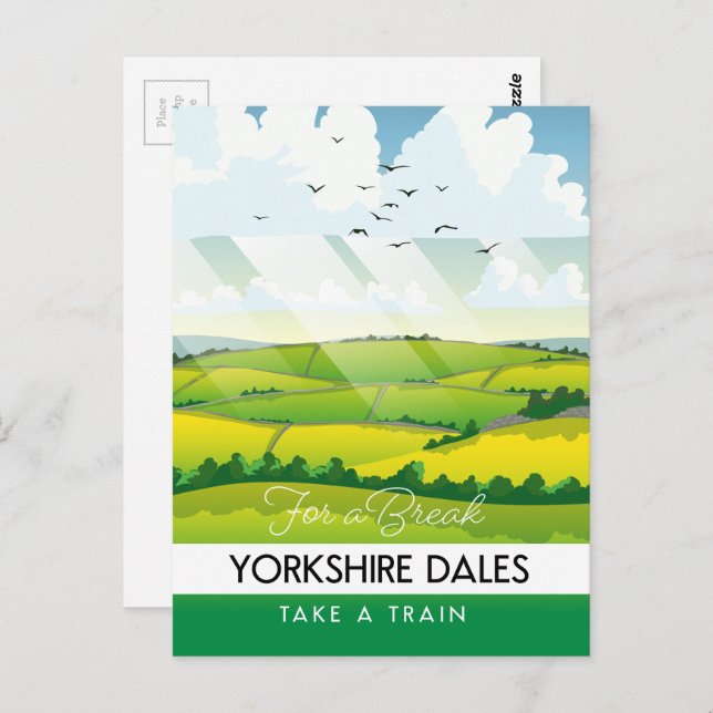 Yorkshire Dales travel poster. Postcard (Front/Back)