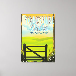 Yorkshire dales  vintage travel poster canvas print