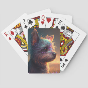 Yorkshire Dog Animal Portrait Painting Pet Playing Cards