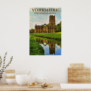 Yorkshire, Fountains Abbey, Poster