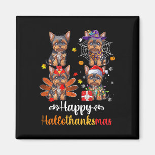 Yorkshire Halloween Merry Christmas Happy Hallotha Magnet