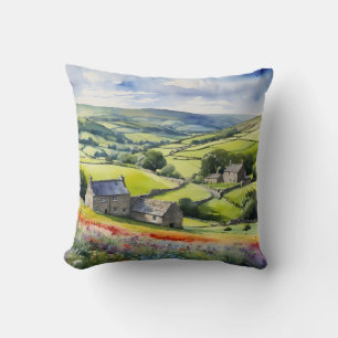 "Yorkshire Meadowsong" Landscape Yorkshire Dales Cushion