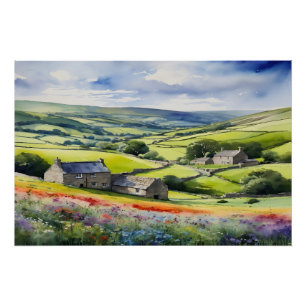 "Yorkshire Meadowsong" Landscape Yorkshire Dales  Poster