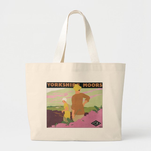 Yorkshire Moors Large Tote Bag (Front)