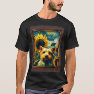 Yorkshire Painting Sunflower Flower Mum Women Flor T-Shirt