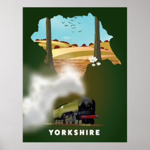 Yorkshire Railway map travel print