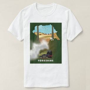 Yorkshire Railway map travel print T-Shirt