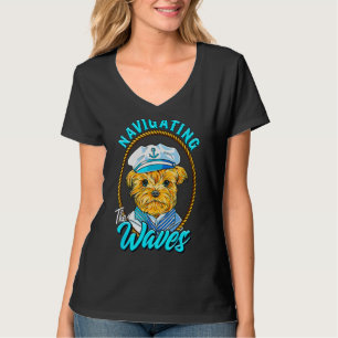 Yorkshire Sailor Navigating the Waves Yorkie Puppy T-Shirt