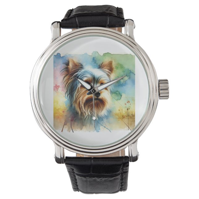 Yorkshire Terrier 080724AREF106 - Watercolor Watch (Front)