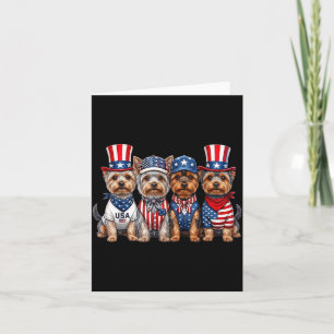 Yorkshire Terrier 4th Of July Patriotic Funny Men Card